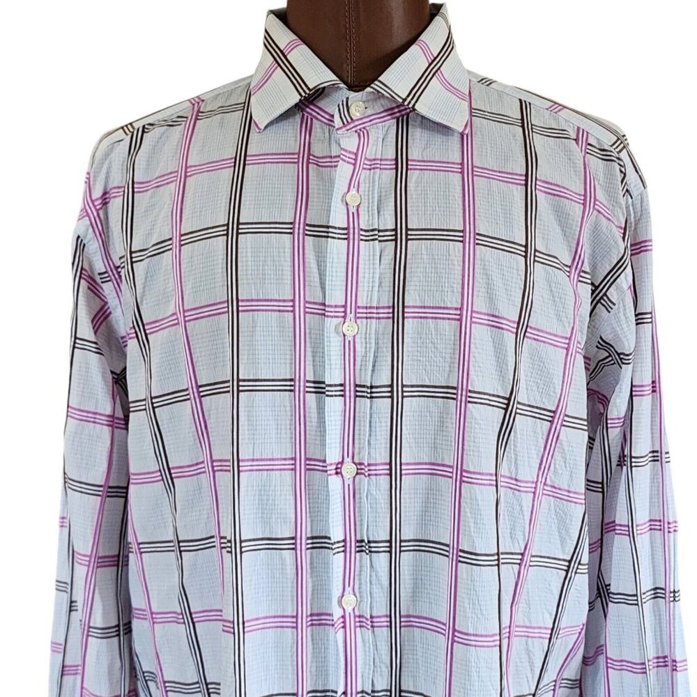 Etro Milano Multicolor Long Sleeve Shirt Size 44 XL